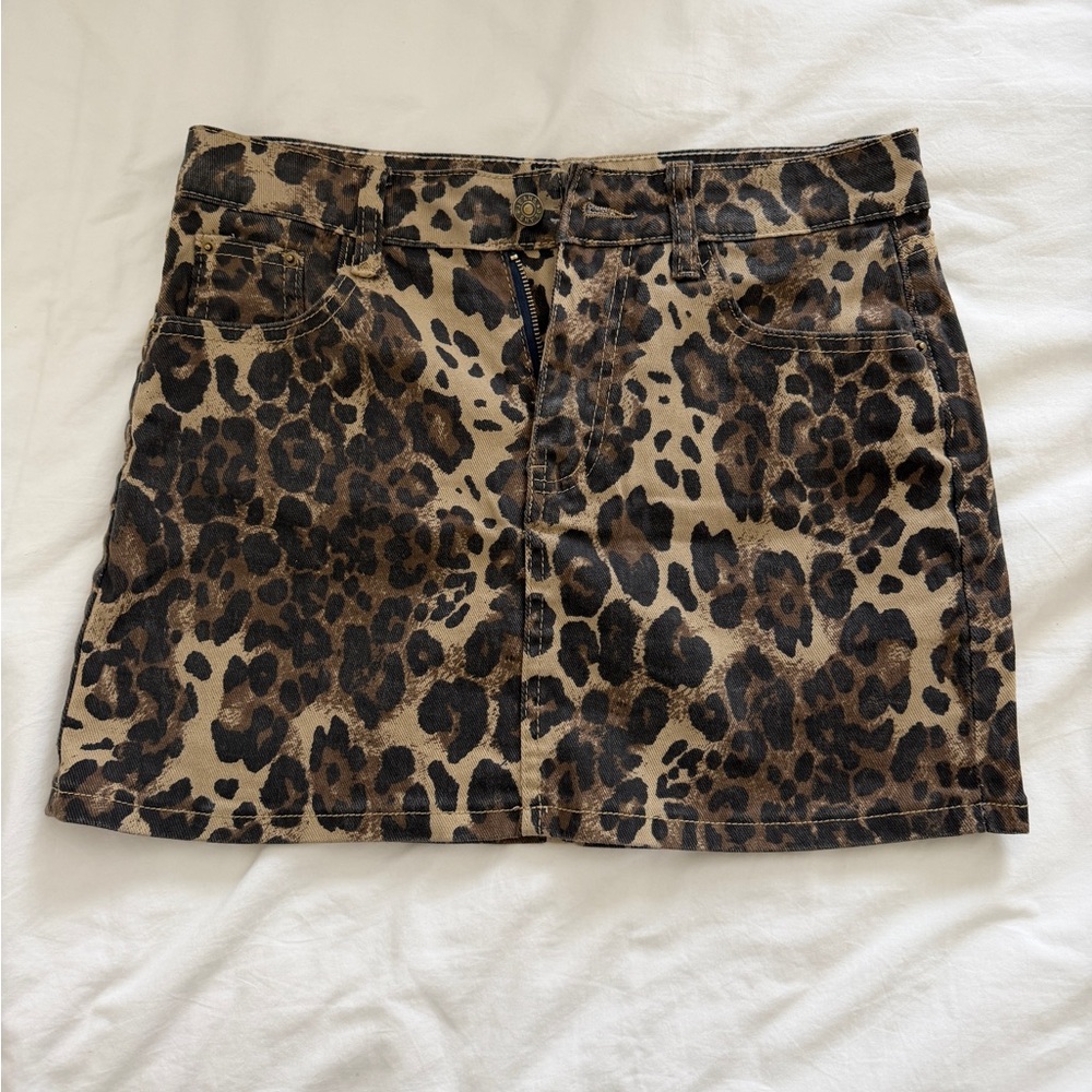 Leopard Print Mini Skirt